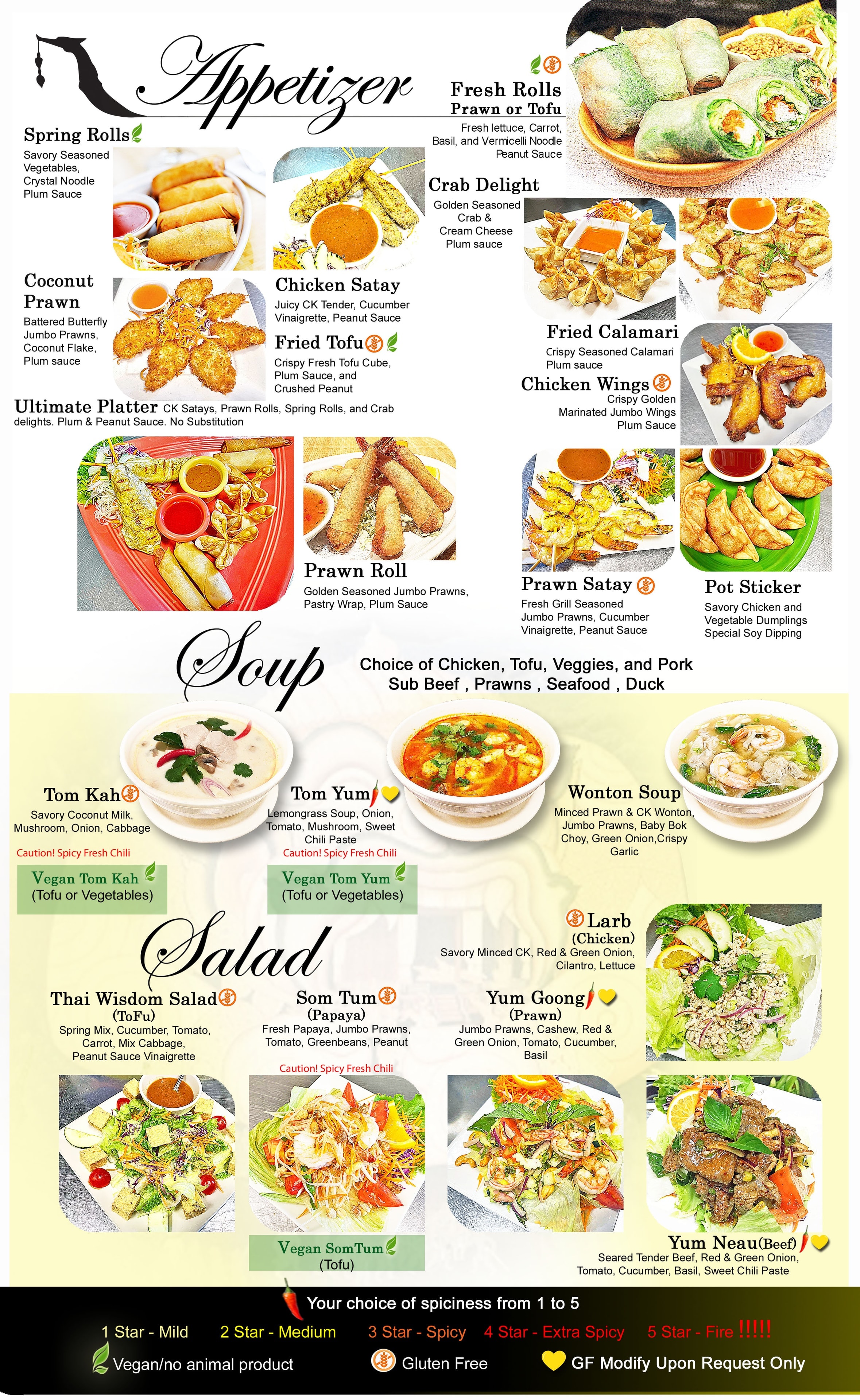 Thai appetizers and soups