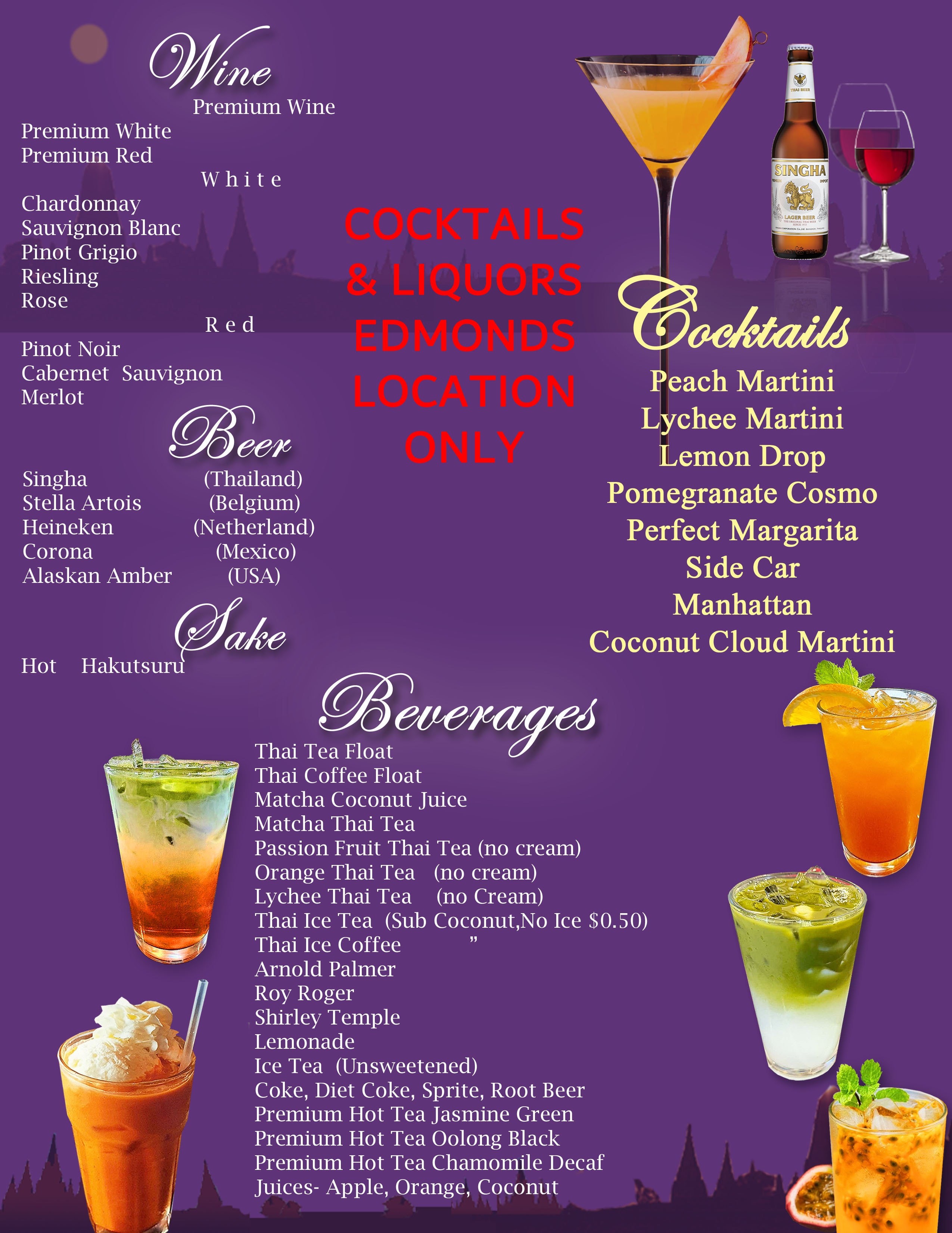 Cocktails and wine