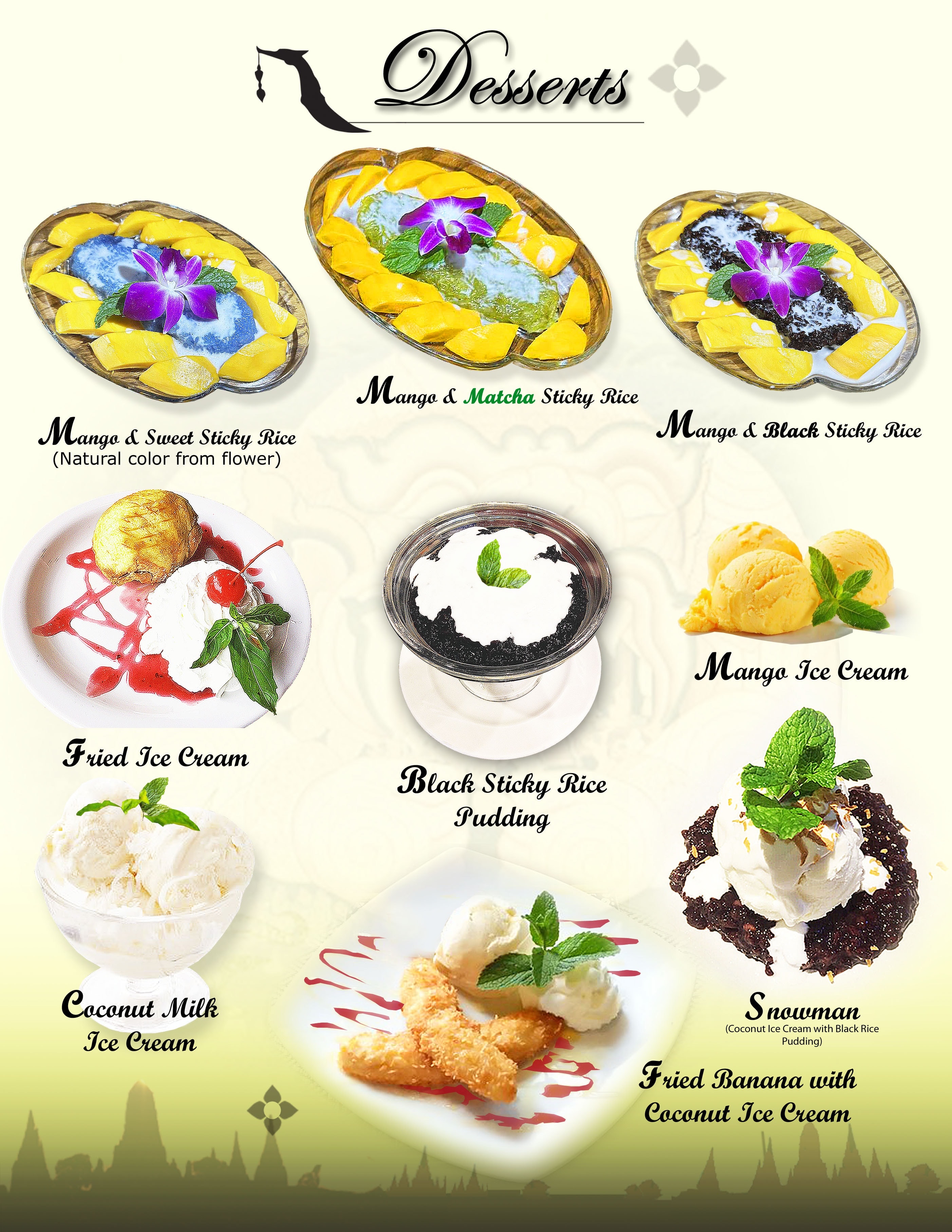 Thai desserts mango sticky rice